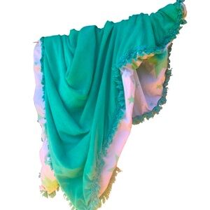 Rare Indah Beach Towel in Green star print Terry cloth